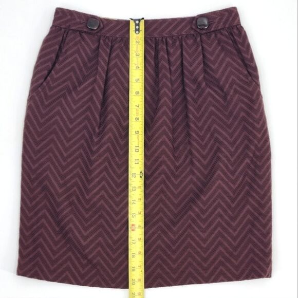 Milly of New York Textured Chevron Pattern A-Line Skirt w/ Pockets Womens Size 6 - Picture 10 of 10